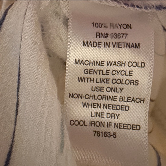 a.n.a White Button-Front Blouse with Blue Stripes - Picture 4 of 4